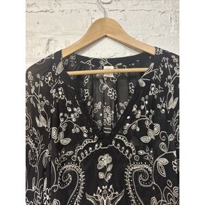Bila‎ SIZE XL Sheer tunic Embroidered/Sequin/Embellished Pullover BLACK